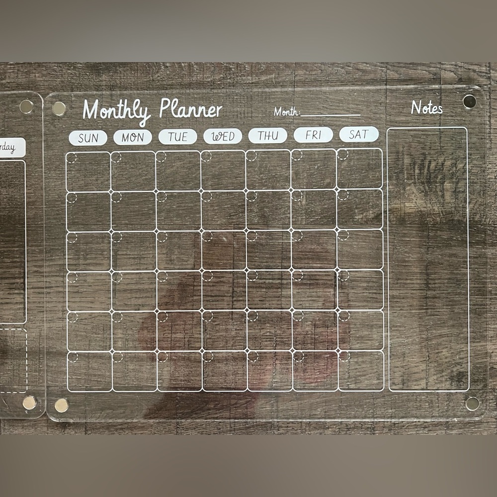 Monthly and weekly dry erase/magnetic/acrylic calendars. Each one is 12x16in. - Picture 3 of 3